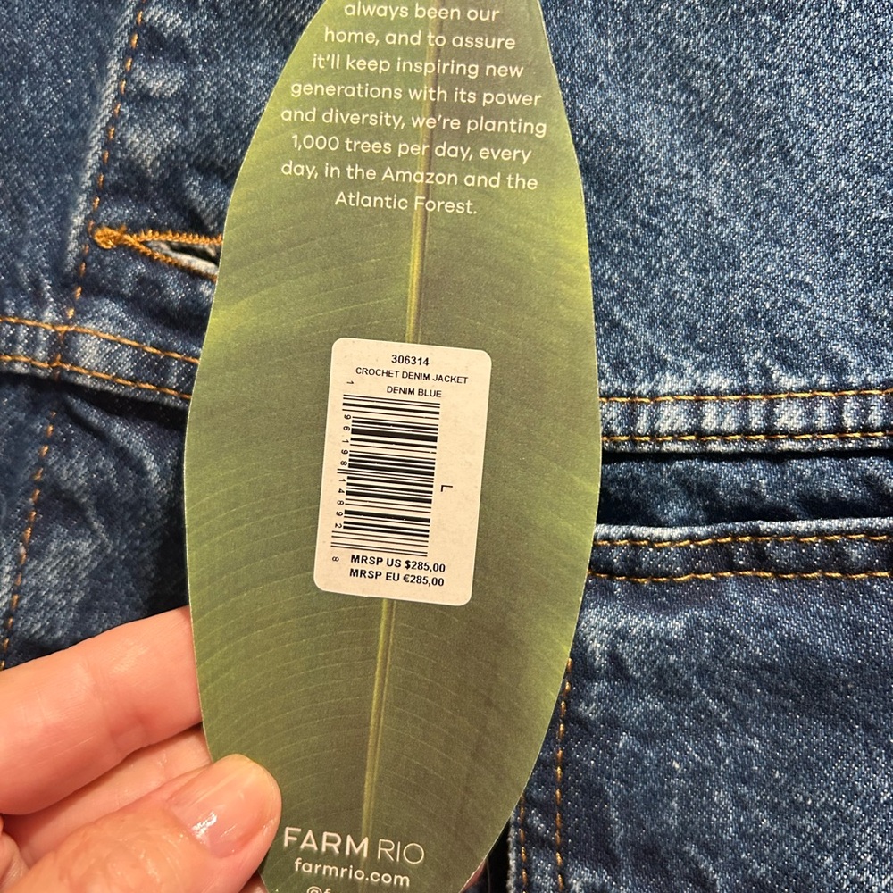 FARM Rio Denim Blue Crochet Jacket - Picture 6 of 12